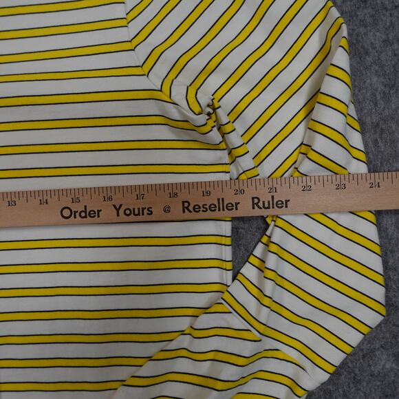 Ralph Lauren Top Womens Large Striped Long Bell Sleeve Gold Button Preppy Boat - Picture 9 of 11